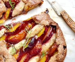 Galette rustica semintegrale al grano saraceno con pesche e banane (contest pesche)