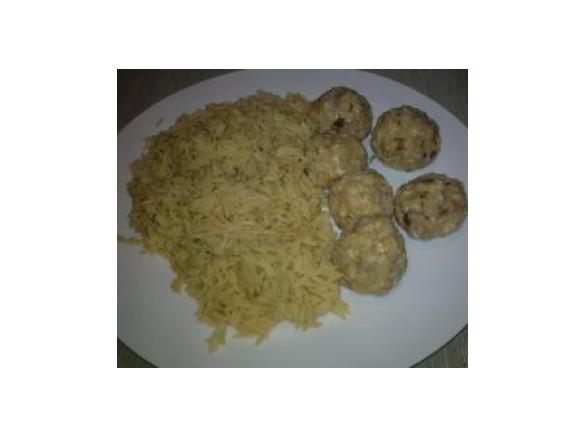 Polpettine di melanzane al curry con riso basmati