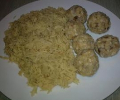 Polpettine di melanzane al curry con riso basmati