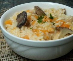 RICETTE DAVANTI AL CAMINO_Risotto con funghi e zucca della blogger Antonella