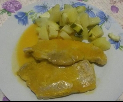 Lonza in vellutata con contorno di patate e zucchine al varoma