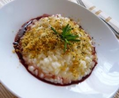 Risotto con riduzione di Marsala, pane aromatico e pepe nero