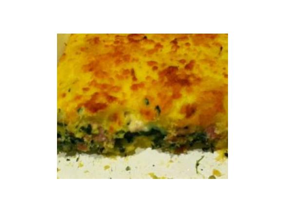 Tortino di patate con prosciutto e scamorza