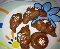 Cornetti al cacao con nutella