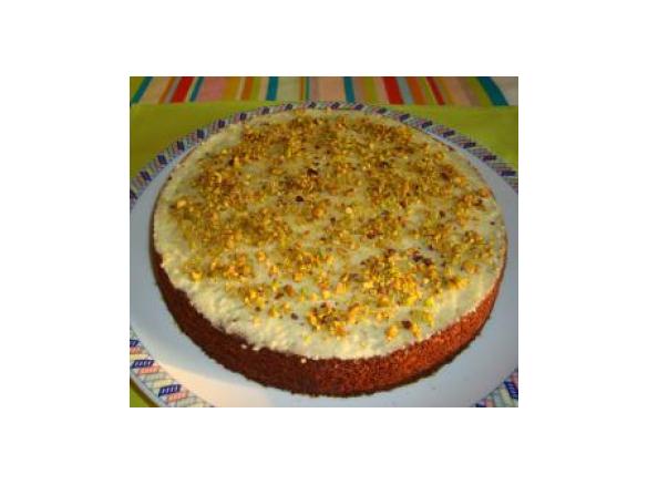 torta di carote e pistacchi glassata al cioccolimoncello