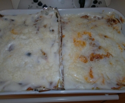 Doppia teglia di lasagne di carne e verdure