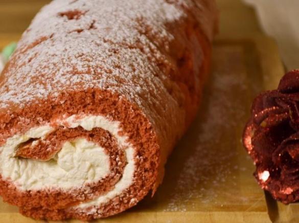 Variante di Rotolo di pasta biscotto rosso (rotolo red velvet - san valentino)