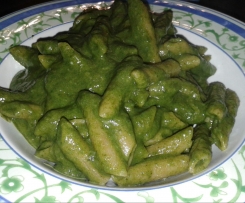 Pasta risottata con crema di spinaci