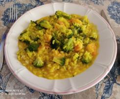 Risotto allo zafferano con broccoletti e mazzancolle