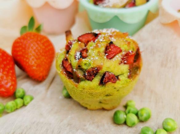 MUFFIN DOLCI DI PISELLI E FRAGOLE - CONTEST LEGUMI