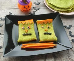 Crepes verdi spaventose per Halloween senza glutine
