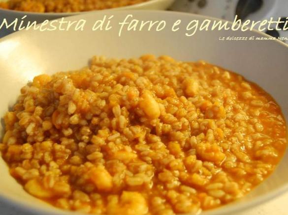 Variante di ZUPPA DI FARRO CON GAMBERETTI 