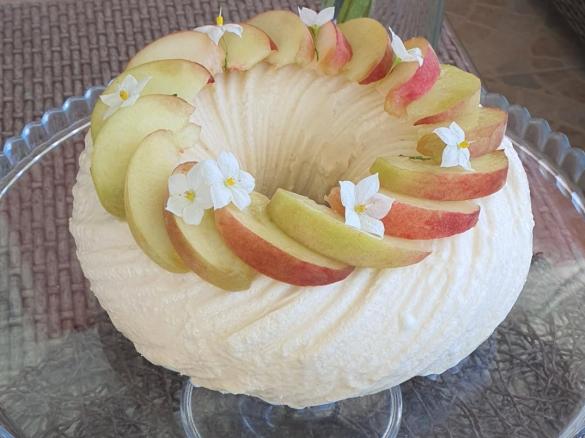 Bavarese alle pesche e cioccolato bianco "contest pesche"