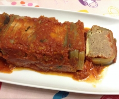 Polpettone light di carne ricoperto di melanzane 