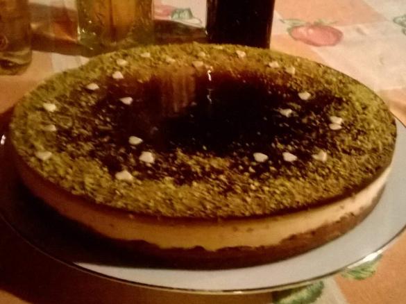 Cheesecake al pistacchio con geleè al caffè-Contest dolci senza forno