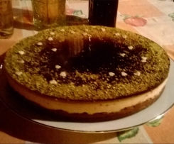 Cheesecake al pistacchio con geleè al caffè-Contest dolci senza forno