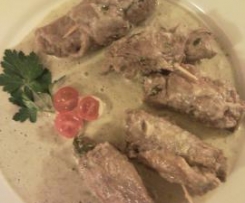 Involtini di carne con crema di carciofi