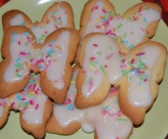 Biscottini farfalla glassati e colorati