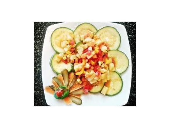 ZUCCHINE tonde CON BRUNOISE DI VERDURE