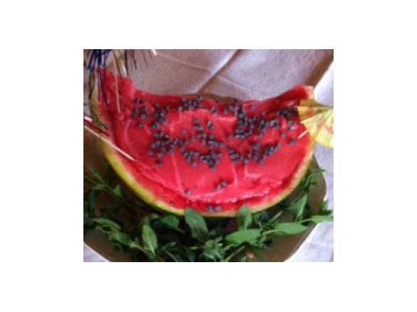 Gelato integrale di anguria affogato al Cointreau