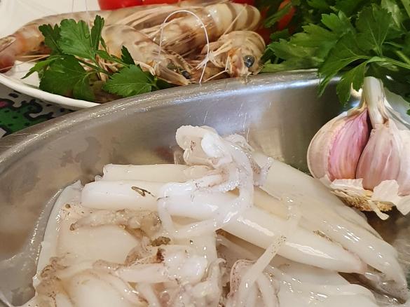 Sugo calamaretti e mazzancolle