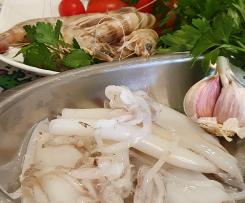 Sugo calamaretti e mazzancolle