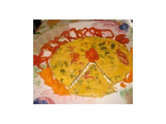 Tortilla de pimento del piquillo y bacalao (Frittata a vapore di peperoni  del piquillo e baccalà) Team Sciacca  