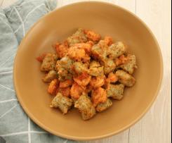Gnocchi di ricotta e broccoli con sugo di mazzancolle
