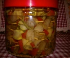 Spiedini di melanzane e zucchine all'aceto di vino (dal libro "Le conserve")