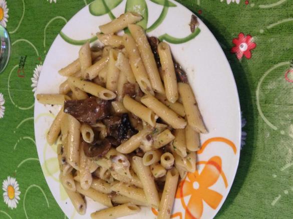 Penne risottate con crema ai funghi