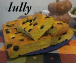 focaccia alla ZUCCA con OLIVE NERE da voi...noi...bimby di novembre 2011                      