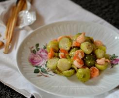Insalata di Cavoletti di Bruxelles, Gamberetti e Semi di Sesamo - CONTEST RICETTE LEGGERE