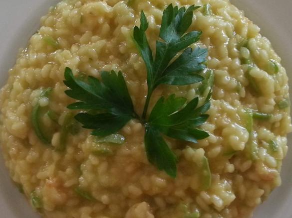 Risotto con zucchine e gamberetti