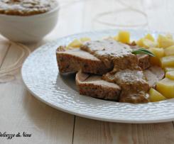 LONZA DI MAIALE CON CREMA AI FUNGHI E PATATE