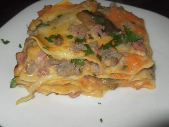 lasagna con crema di zucca