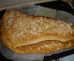 Focaccia di crema e mandorle  di Pina (Menu’ di Primavera di Tanja Drincic) –Pestifera Version