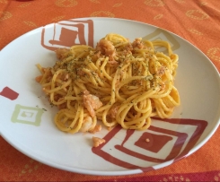 Linguine salmone e gamberetti