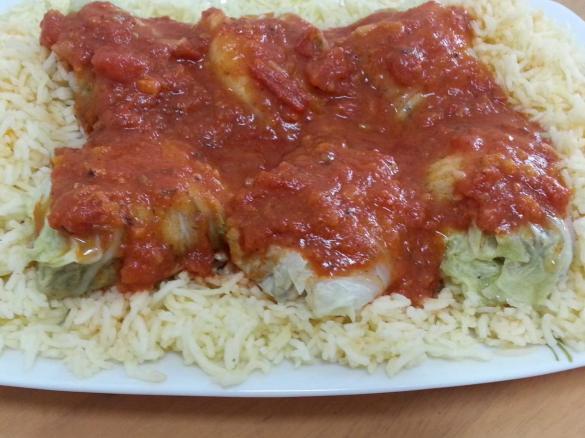 Involtini di radicchio bianco (pan di zucchero) al varoma e riso basmati