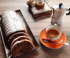 Plumcake con cioccolata fondente caffè e salsa al caramello