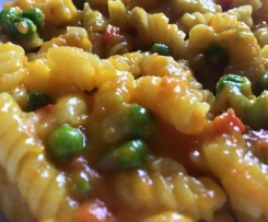 Pasta di Mais risottata con zucca e piselli