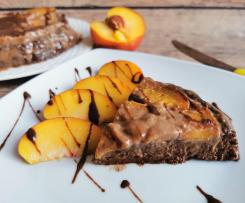 BROWNIES PROTEICI DI CECI CON PESCHE VEGAN - Contest pesche -