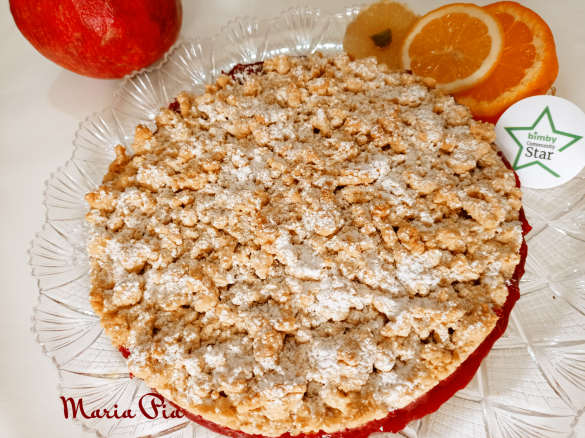 SBRICIOLATA  CON CREMA AL MELOGRANO LIGHT (contest dolci fit senza uova e senza burro)