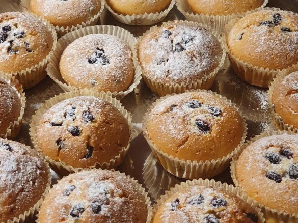 Muffin melagrana e gocce di cioccolato