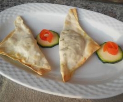 Triangoli di pasta Phyllo con Gamberetti e Zucchine 