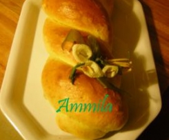 Torciglione di pan brioche al prezzemolo con ripieno primavera (Pasqua)