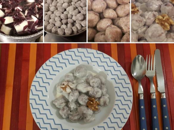 Gnocchi al radicchio rosso con salsa al gorgonzola e noci (CONTEST GNOCCHI)