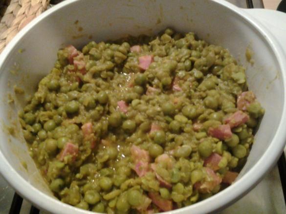 Piselli e prosciutto cotto