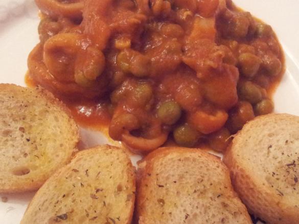 SEPPIE E CALAMARI IN UMIDO CON BRUSCHETTE 