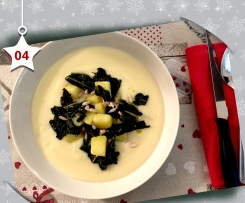 Patate alla curcuma e cavolo nero su crema di rapa - Natale