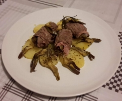 Involtini ai carciofi con patate all'origano